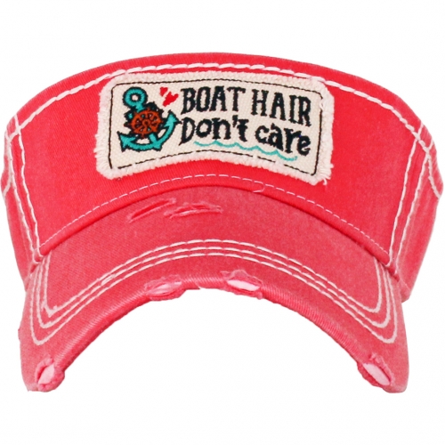 Boat Hair Don't Care Visor Hot Pink