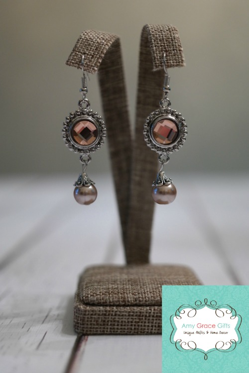 Pearl Brown Snap Earrings