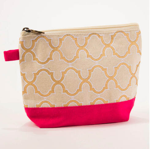 Cayman Glamour Cosmetic Bag Pink/Gold