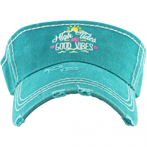 High Tides Good Vibes Visor Turquoise