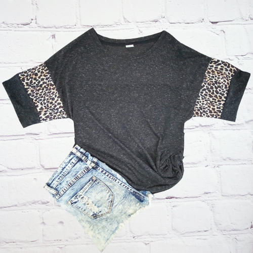 Short Sleeve Cheetah Black