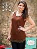 Sleeveless Lace Solid Tank Brown